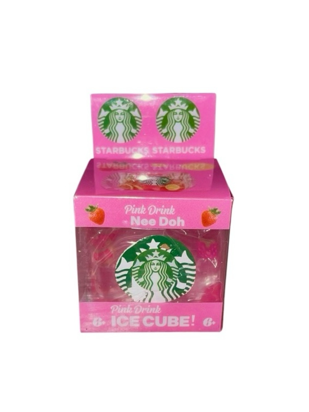 Starbucks Pink Drink Ice Cube Squishy  - Pink & Green